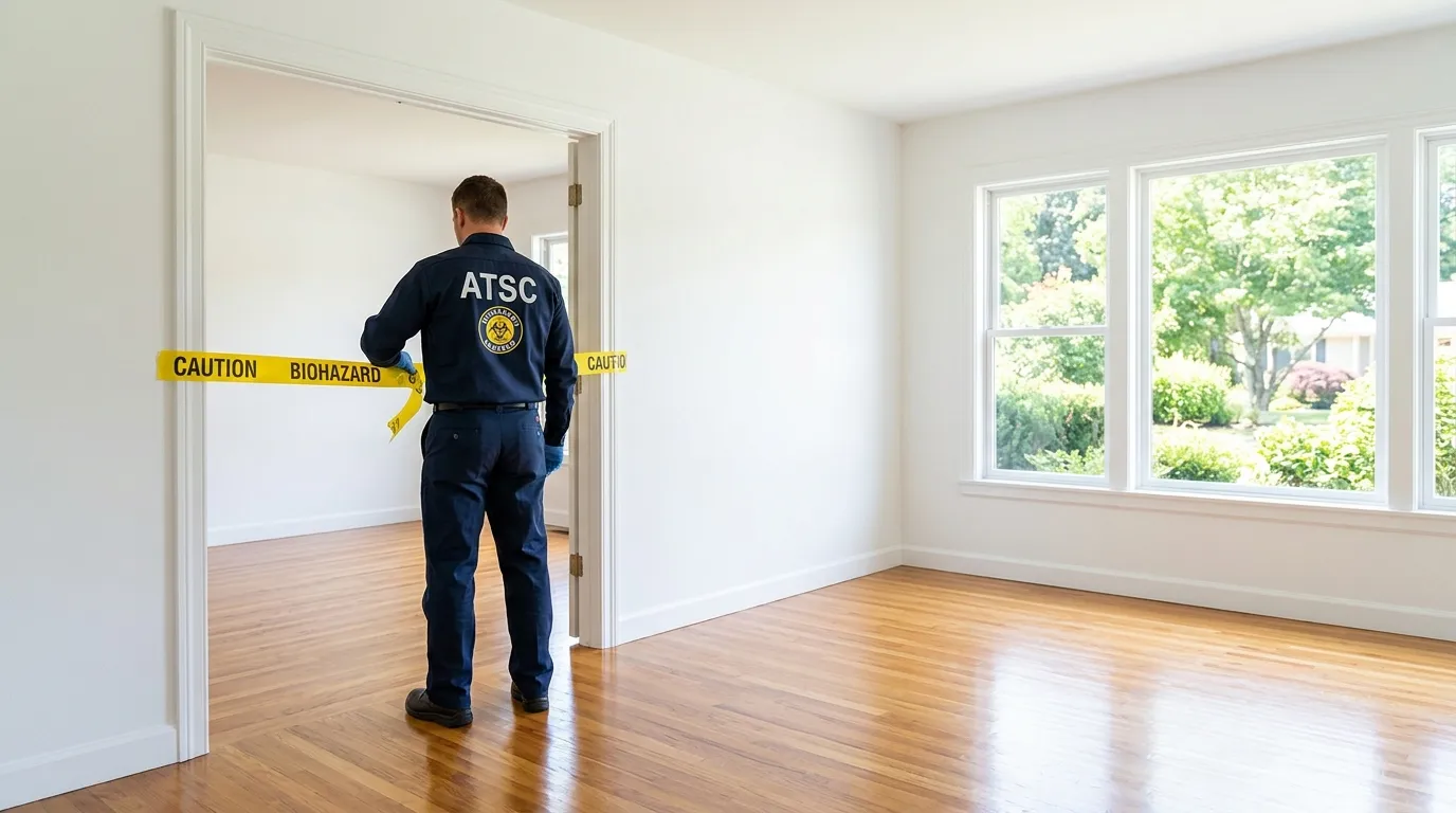 Certified biohazard cleanup crew performing Decomposition Cleanup in Seagoville